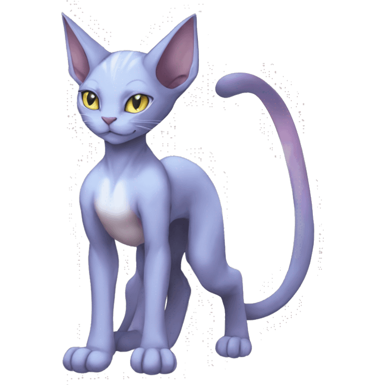 Anthro Mewtwo-Cat-Sphynx-Sona-Fakemon Nebula Full Body emoji