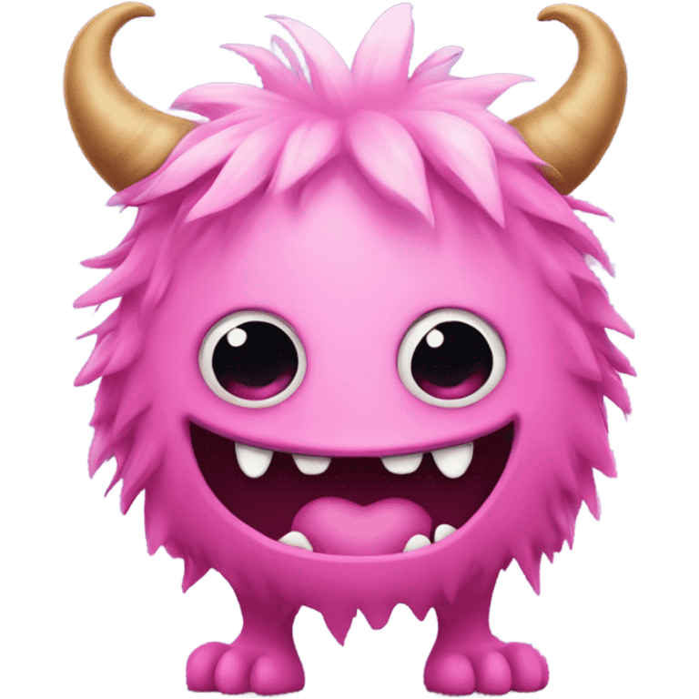 monster with hearts and pink and cute  emoji