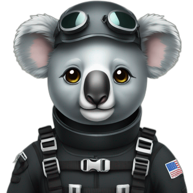 koala in black diving suit emoji