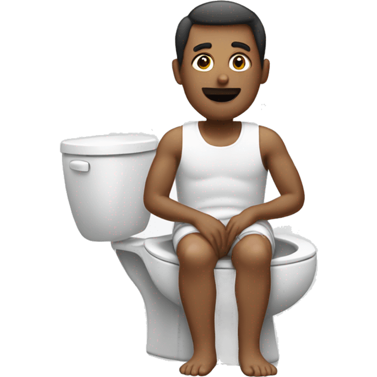 husband sits on the toilet emoji