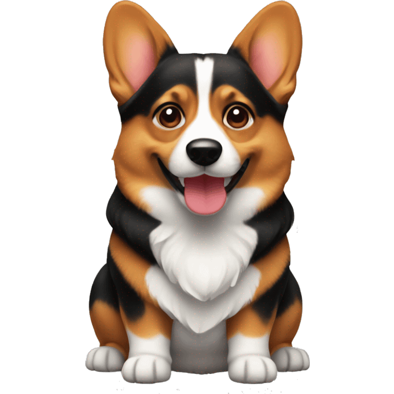 Corgi dog black and red emoji