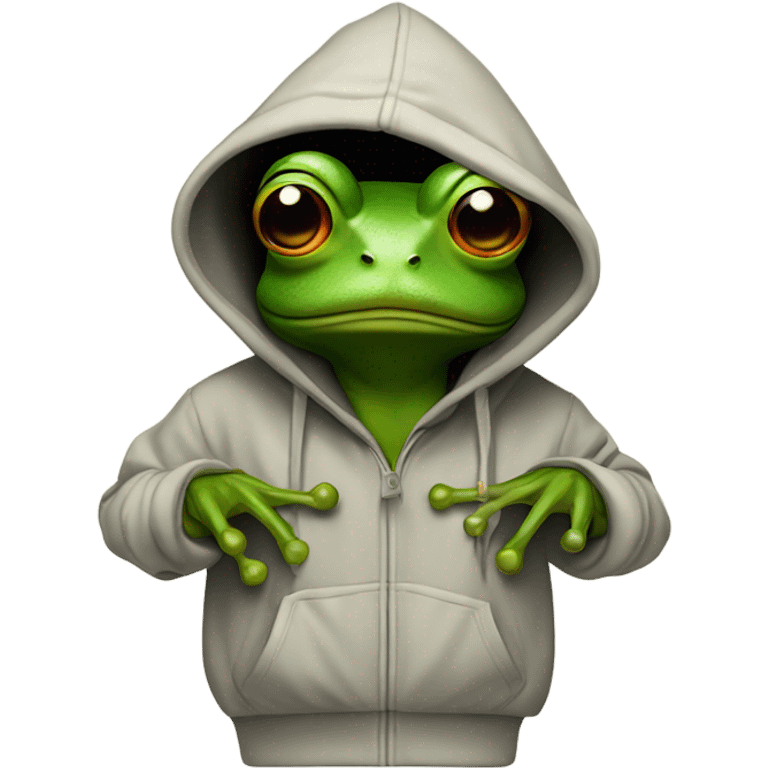 frog with a hoodie and blunt emoji