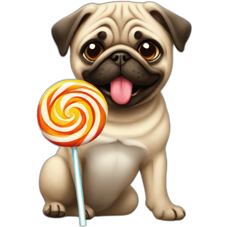 pug with lollipop emoji