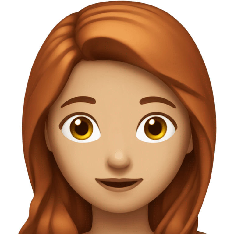 long brownish red hair girl emoji