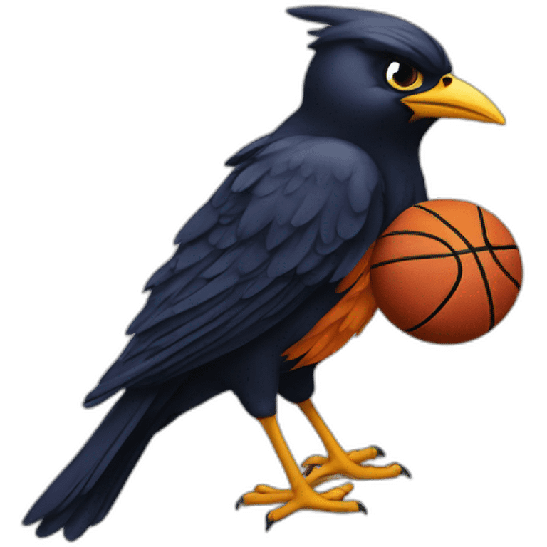 Atlanta birds basketball mascot logo black bird emoji