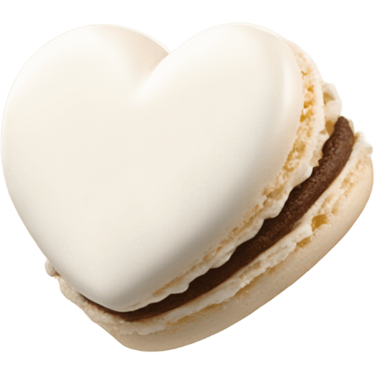 White heart shaped macaroon  emoji