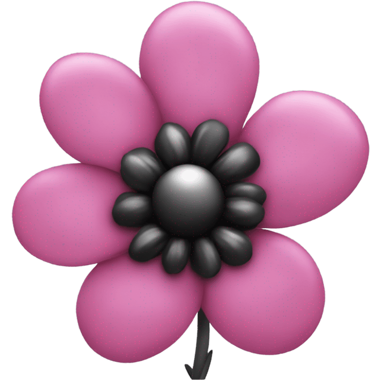 Flower pink black  emoji