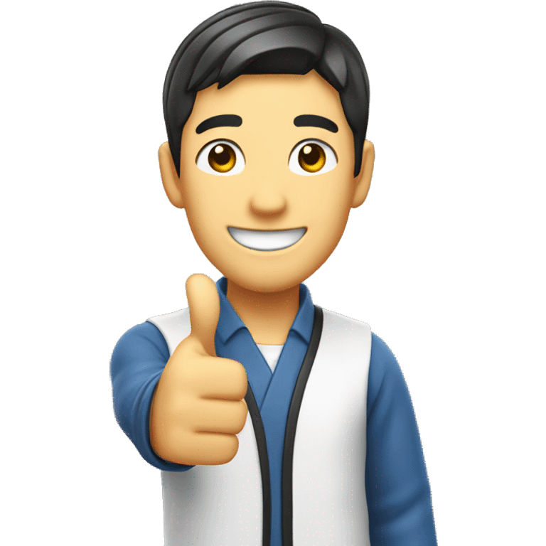 Smiling Japan man showing thumbs up  emoji