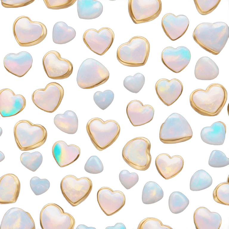 opal gemstone heart eyes gold outline emoji