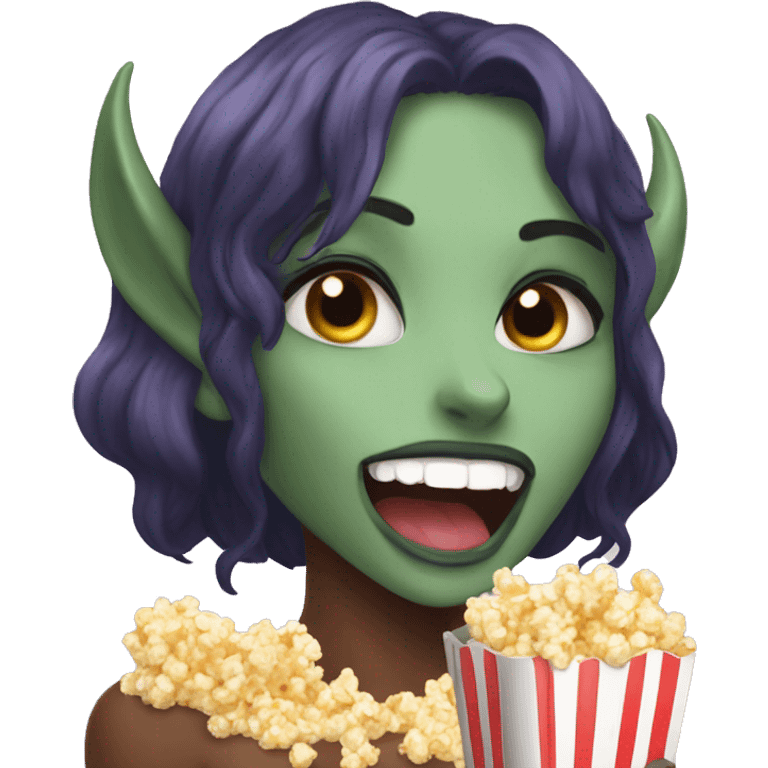 Meru the succubus eating popcorn emoji