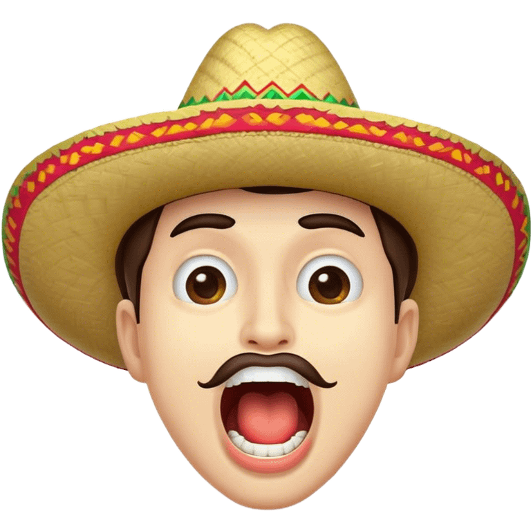 Cara con la boca abierta y un sombrero emoji