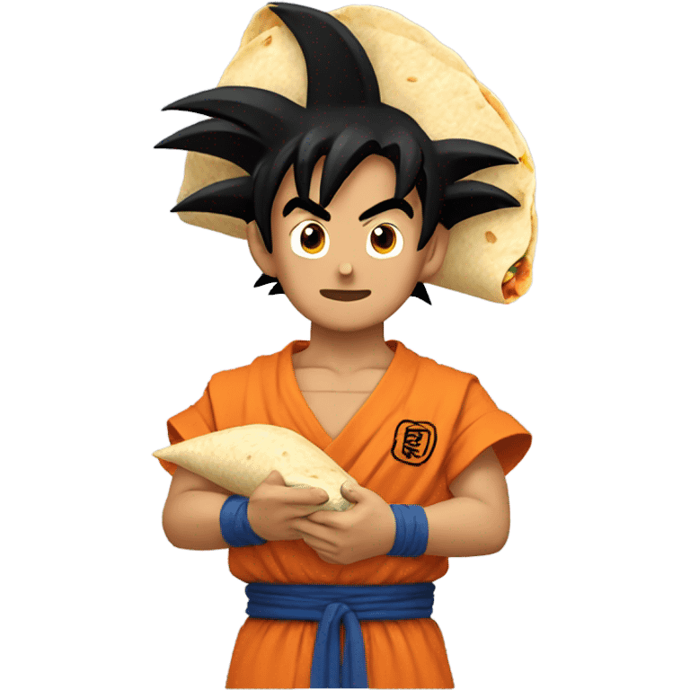 Goku holding a burrito emoji