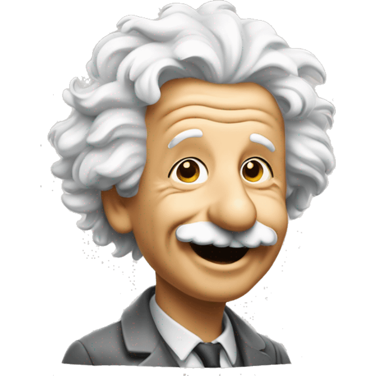 happy abert einstein vawes with hand emoji