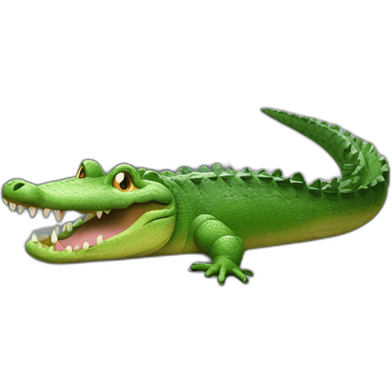 Crocodile coding on macbook laptop emoji