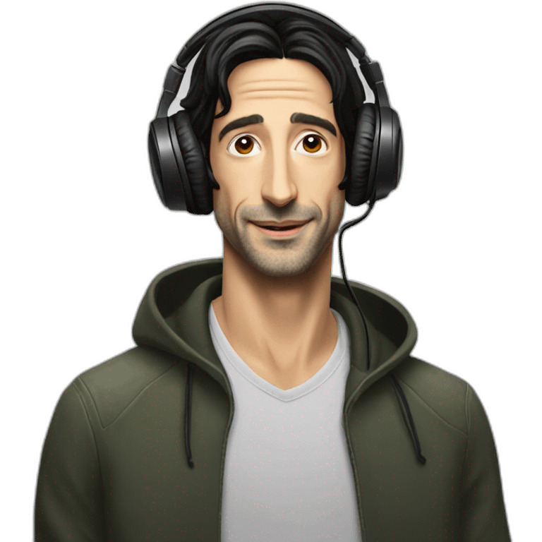 adrien brody with headphones emoji