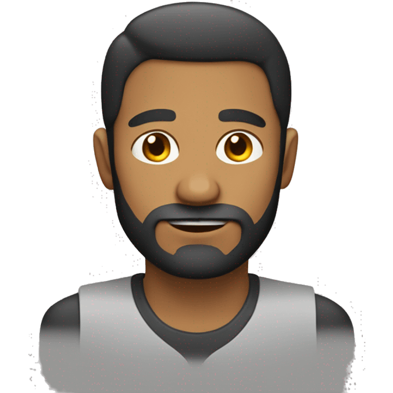 hombre sin pelo y con barba emoji