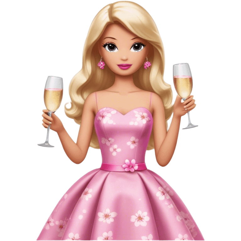 barbie with champagne,Cherry blossom emoji