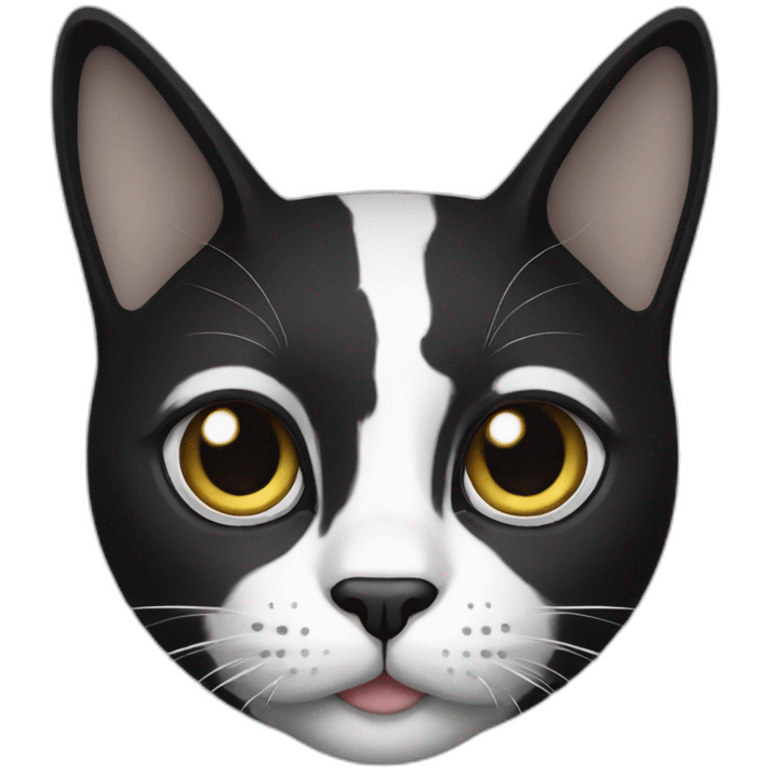 Cat White and black emoji