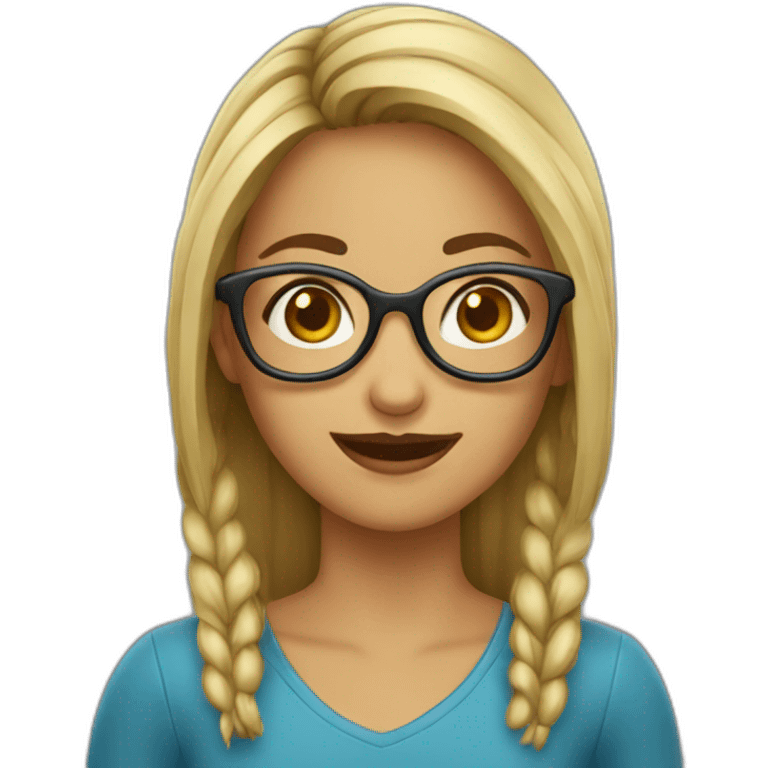 Fille à lunettes emoji