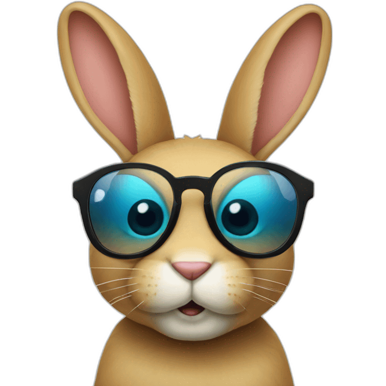 Un lapin avec des lunettes emoji