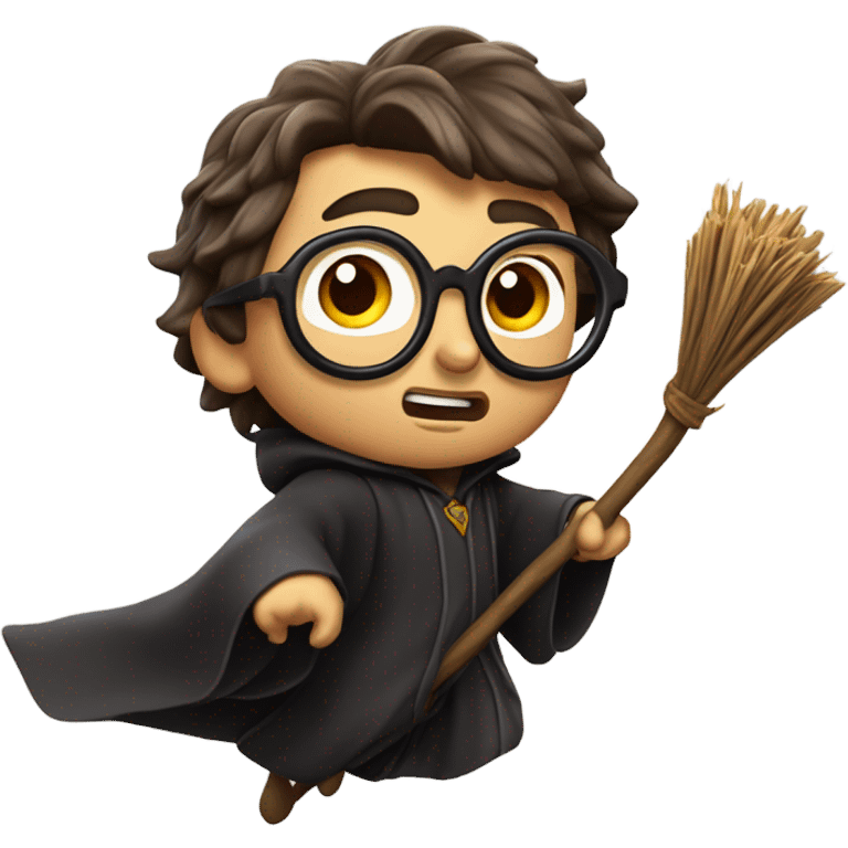 Harry Potter riding a broom emoji