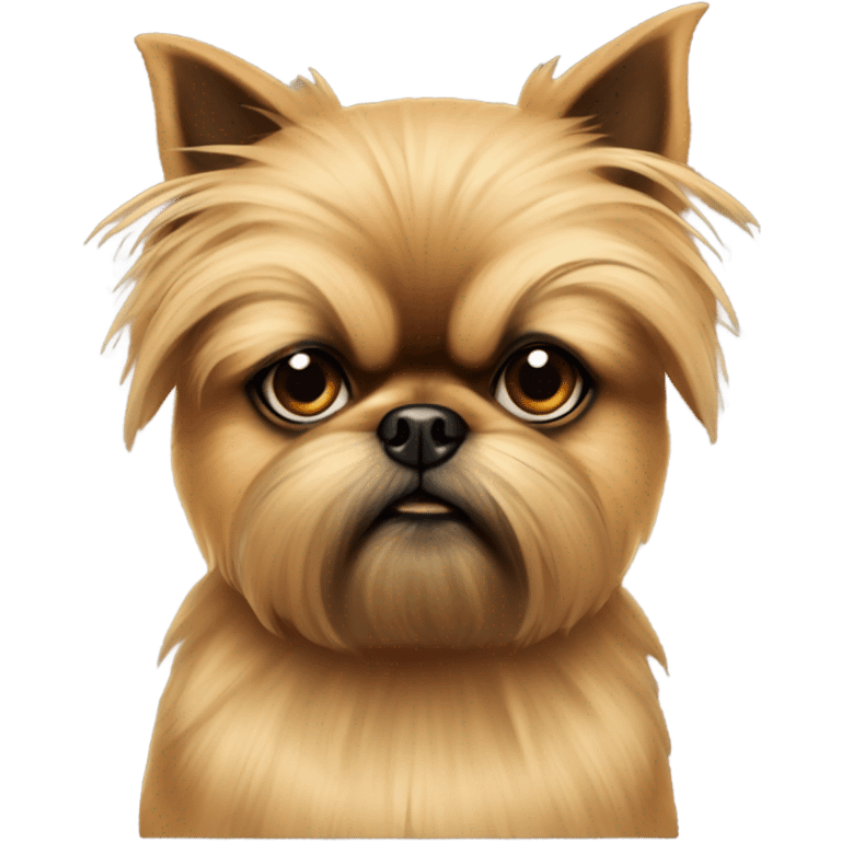 Brussels Griffon cross-bred with Pomeranian, only beige, angry emoji