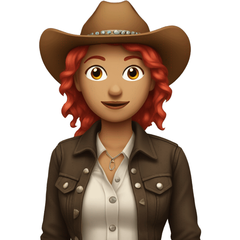 cowgirl with red hair emoji