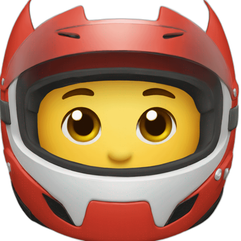 red motorcycle helmet with visor emoji