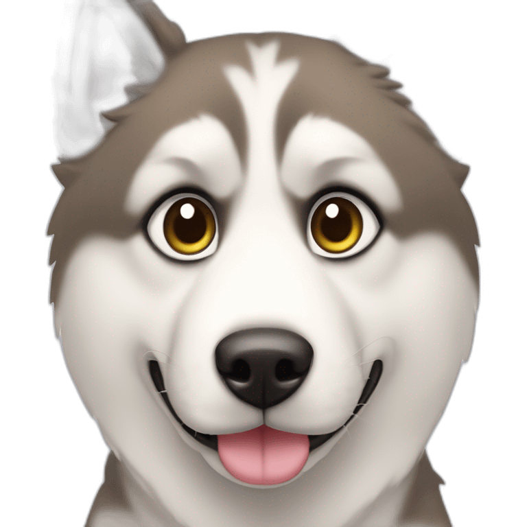 perro husky y ojos cafes emoji