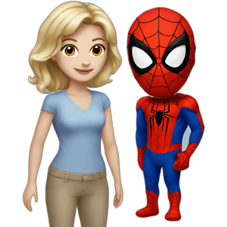 Lady di with spiderman emoji