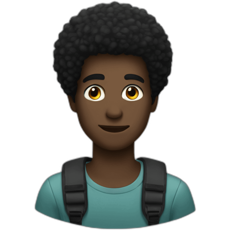 Jeunes homme noire Afro airs pods  emoji