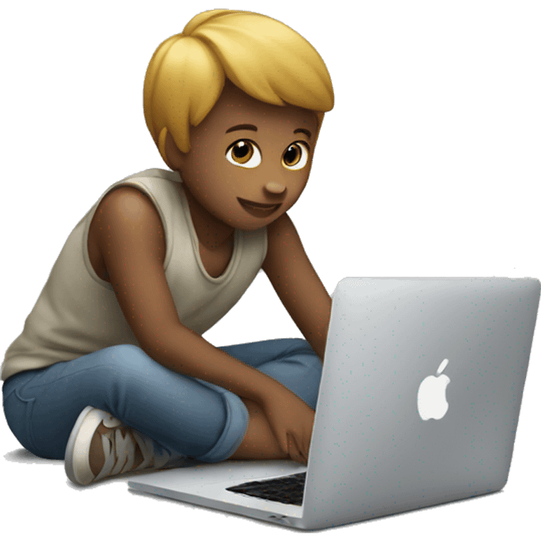 child & macbook emoji