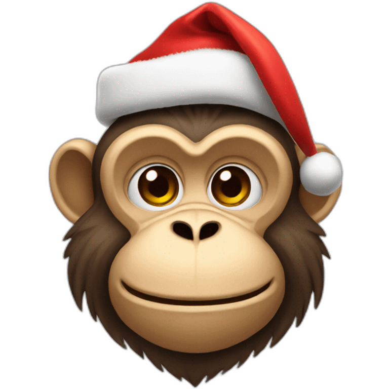 monkey in santa's hat emoji