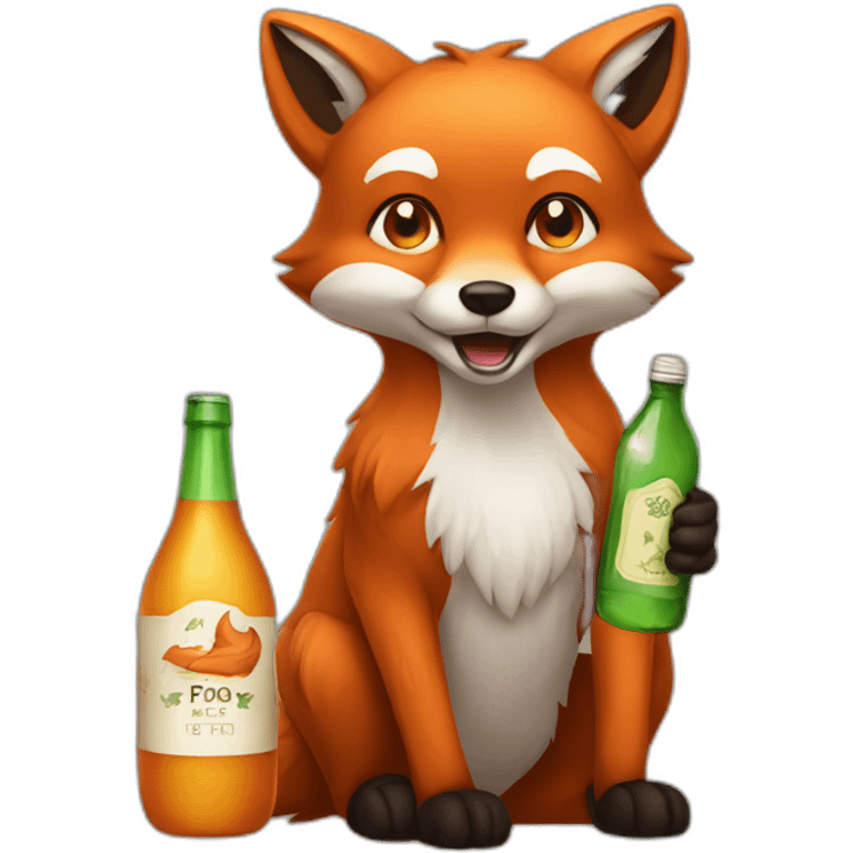 fox-with-bottle emoji