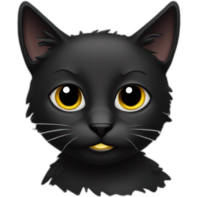 wild messy black cat  emoji