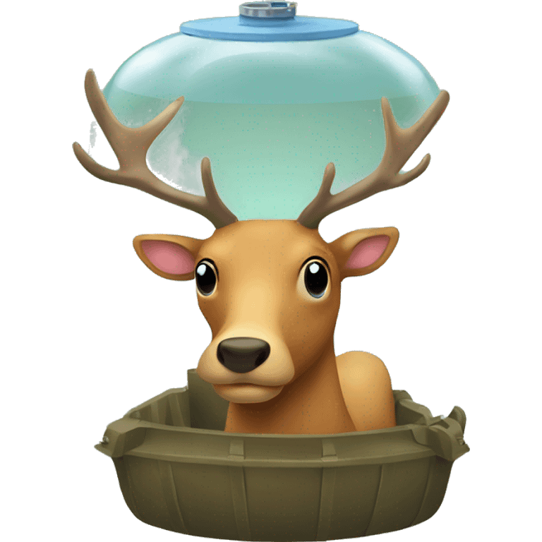 elk in a tank cartoon style emoji