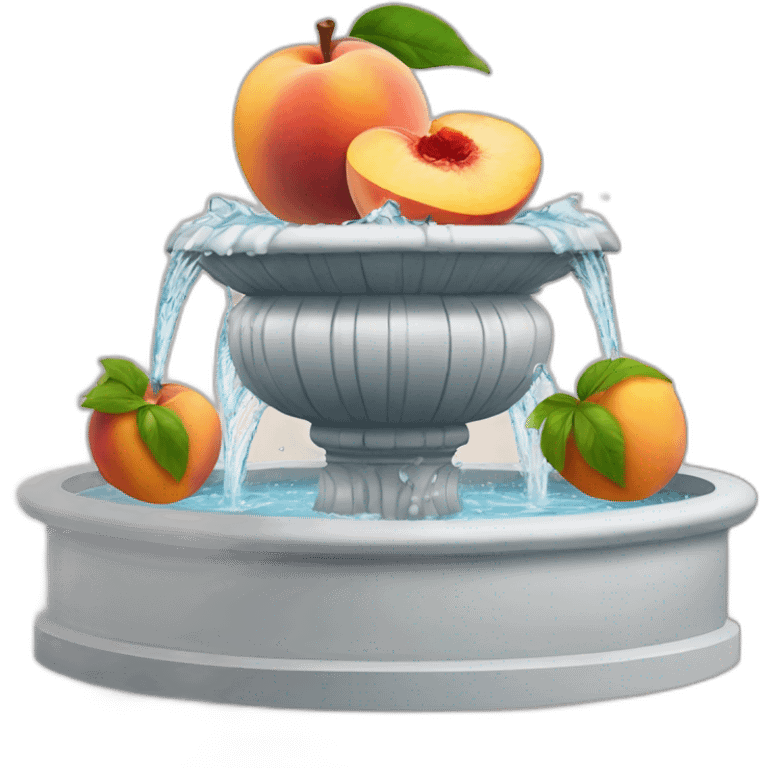 A fountain coming out of a peach emoji