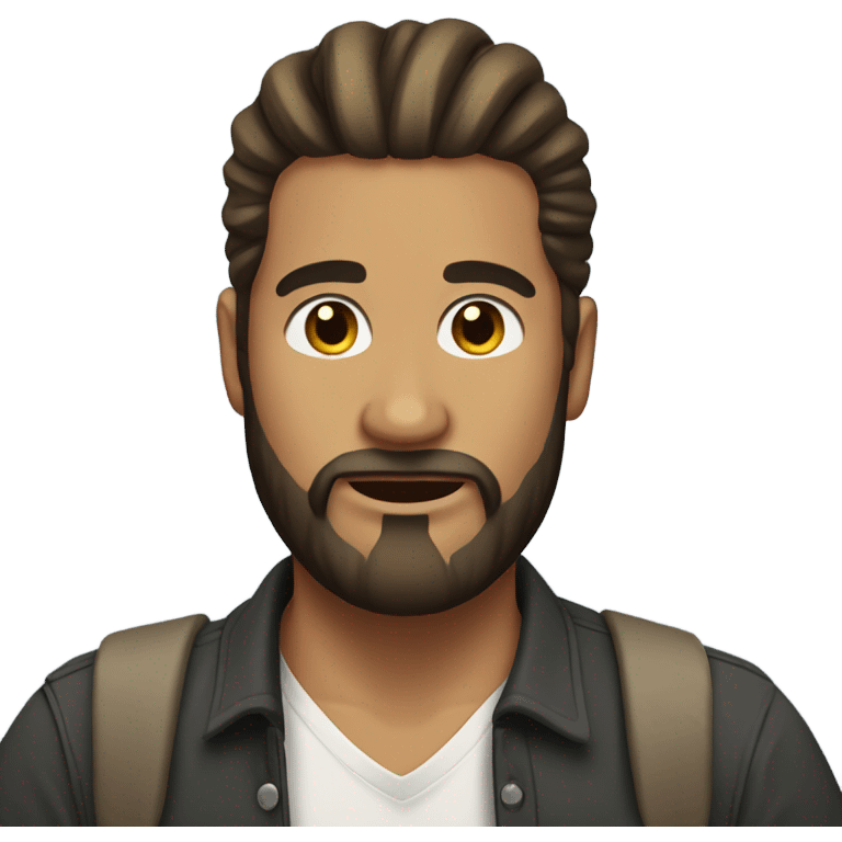 Man with man bun and beard emoji