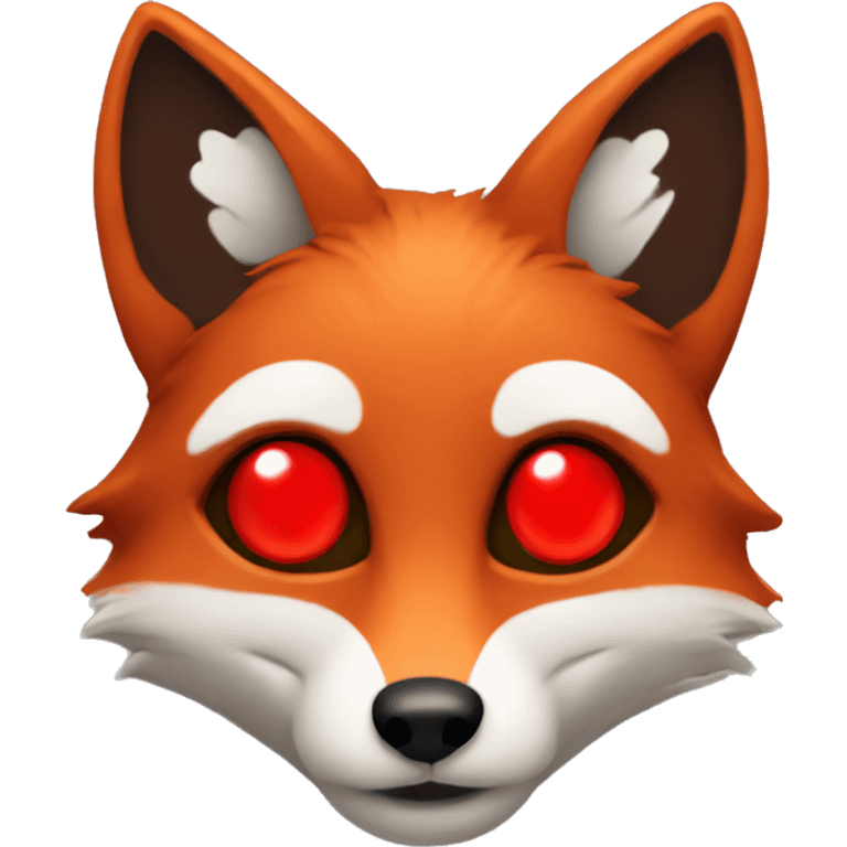 dark red fox face with tiny red heart instead of eyes emoji