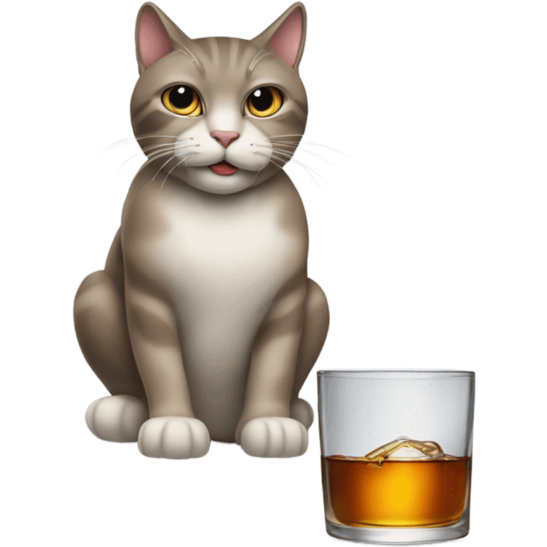 Cat drinking whiskey emoji