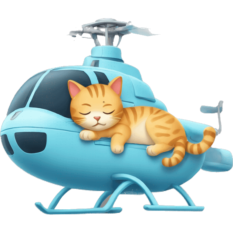 Cat sleeping on helicopter  emoji