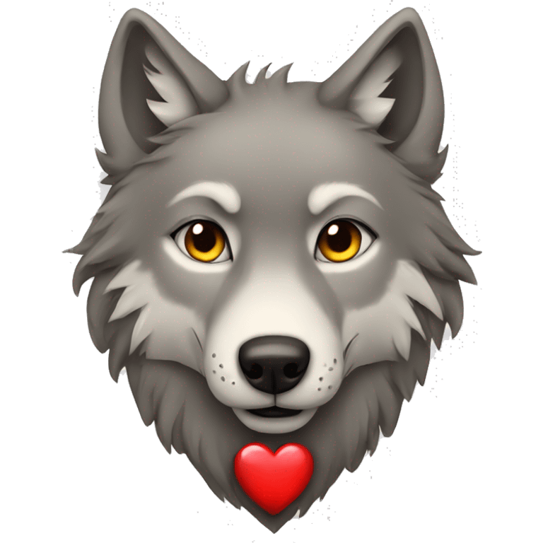 Wolf with heart eres emoji