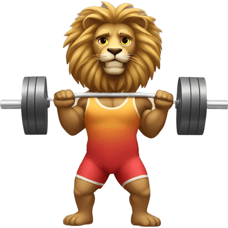 Lion weightlifter emoji