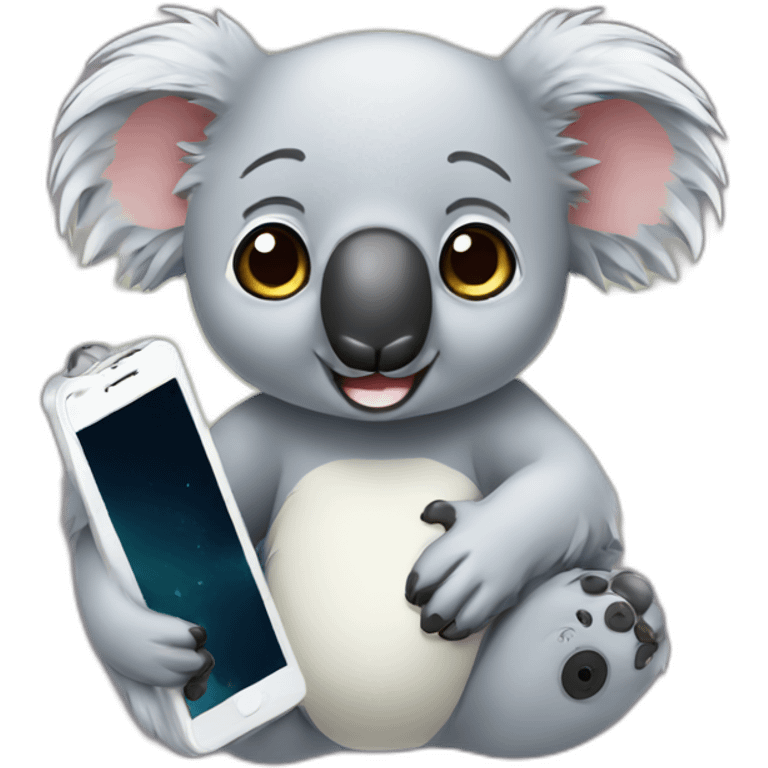 Koala with phone emoji