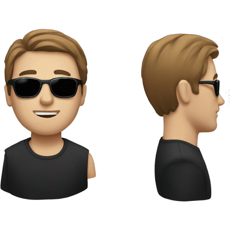 white man with brown hair and black sunglasses emoji