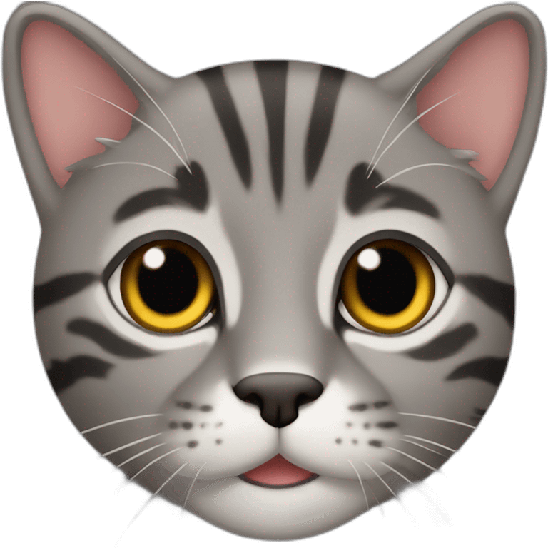 Tabby dark grey cat name pooh emoji