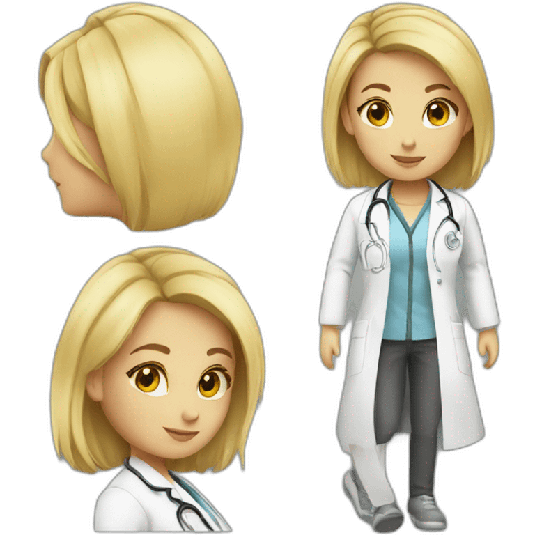 girl blond doctor emoji