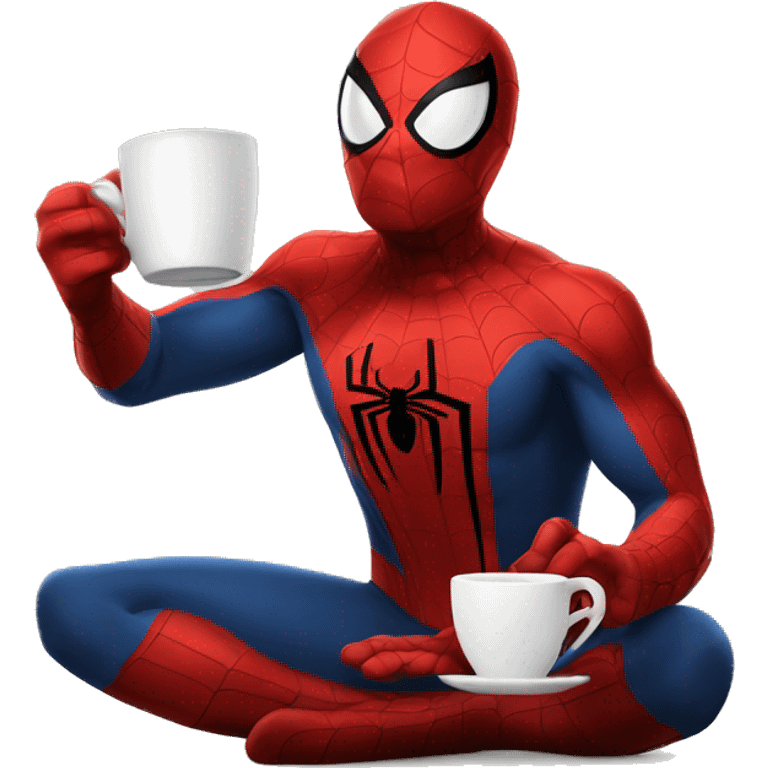 Spider-Man drinking coffee emoji