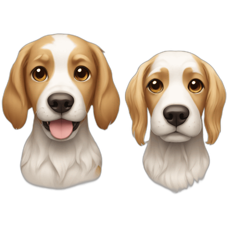 dog with golden hair and dog with brown and white hair emoji