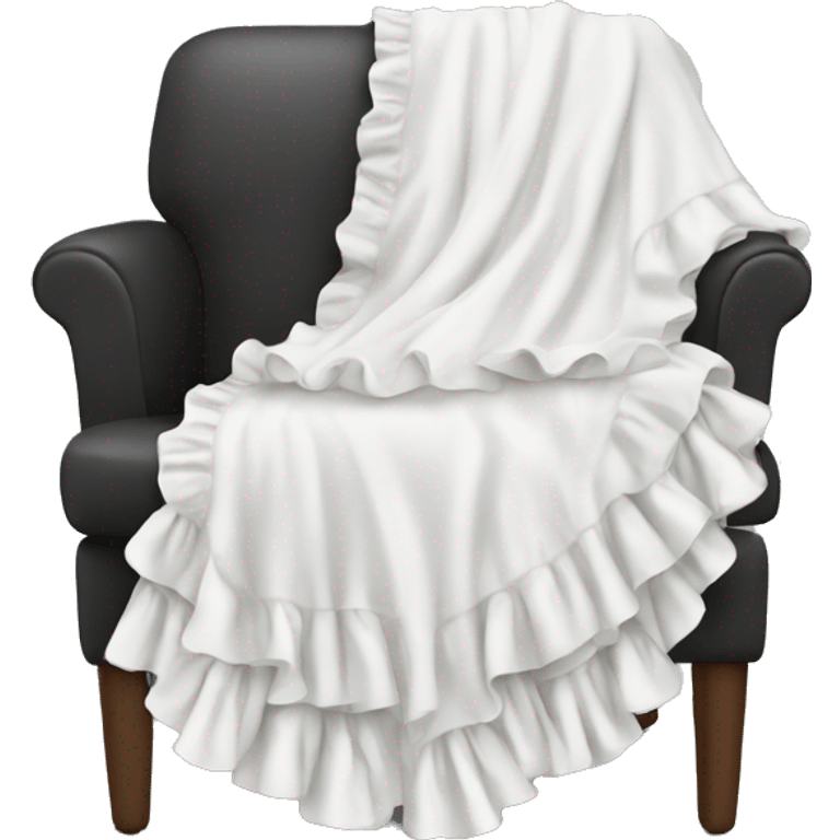 white throw blanket with ruffles emoji